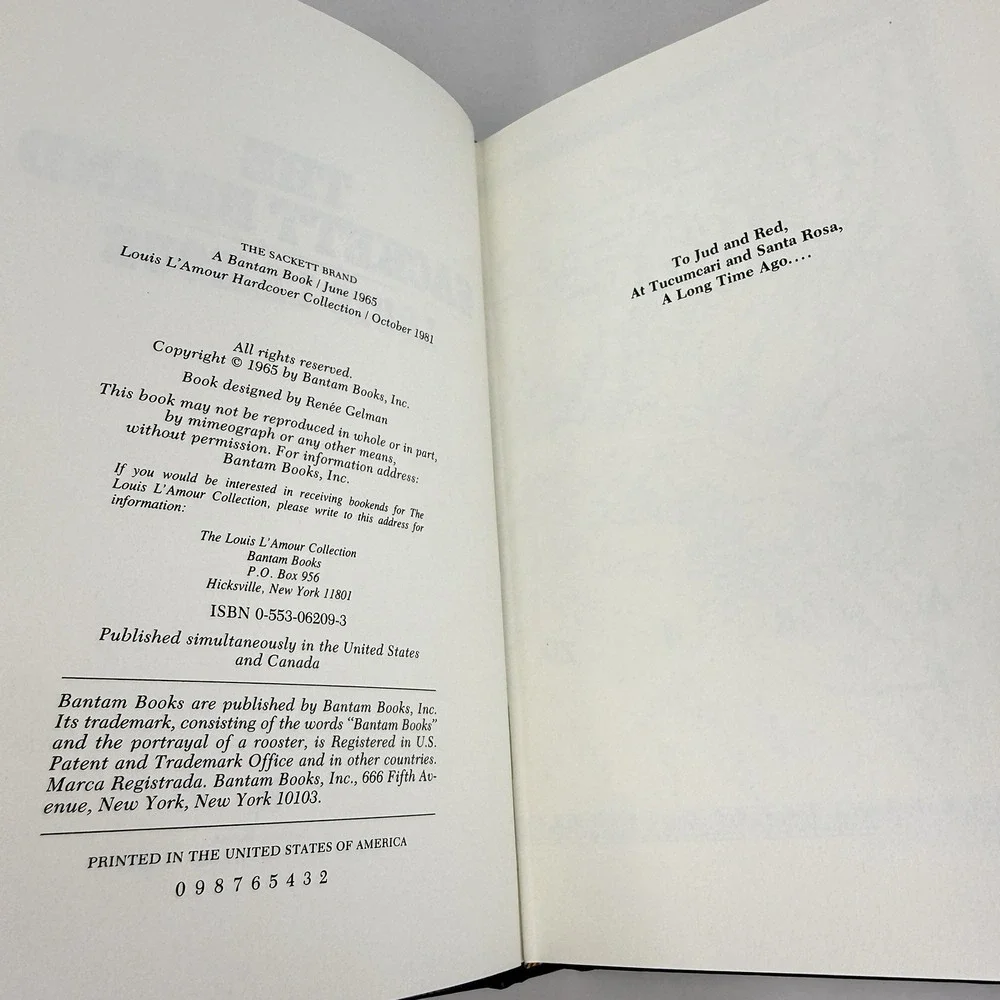 The Sackett Brand Louis LAmour Collection Vintage Leatherette Bantam Hardcover